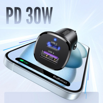 UGREEN EC305 30W USB-C + USB-A nástenná nabíjačka PD 3.0 PPS Quick Charge 3.0 čierna