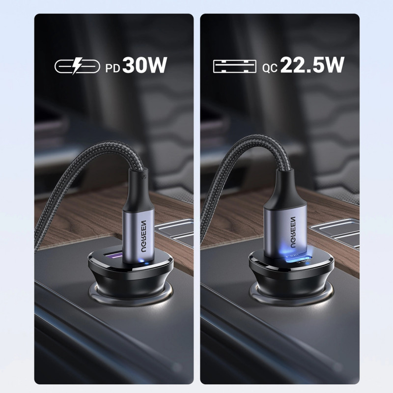 UGREEN EC305 30W USB-C + USB-A nástenná nabíjačka PD 3.0 PPS Quick Charge 3.0 čierna