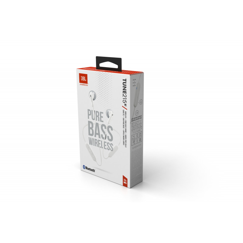 JBL Tune 215BT bezdrôtové in-ear neckband slúchadlá - biele
