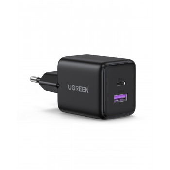 UGREEN X516 GaN 30W USB-C + USB-A nástenná nabíjačka čierna