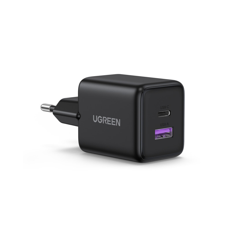 UGREEN X516 GaN 30W USB-C + USB-A nástenná nabíjačka čierna
