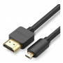 UGREEN HD127 Micro-HDMI na HDMI kábel 4K 3D 1 m čierny
