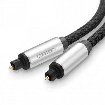 UGREEN Toslink audio kábel, pletený nylon, 3m strieborný