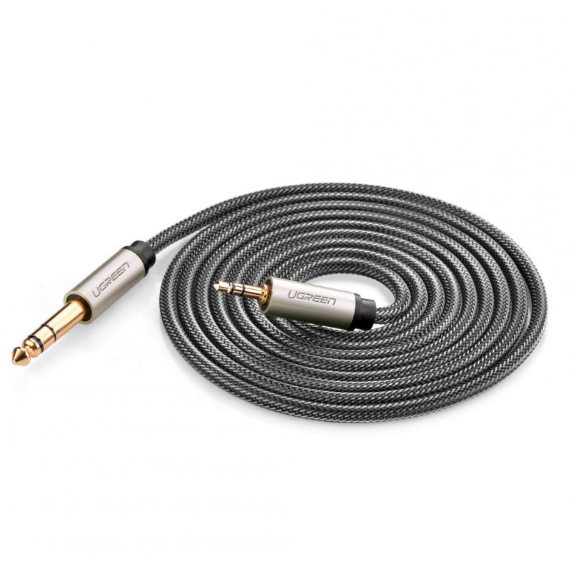 UGREEN 3,5 mm jack kábel stereo audio kábel TRS konektor samec-samec 1 m sivý