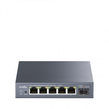 CUDY GS105ES1 5-portový Gigabit Light Managed switch s 1 SFP, 4 RJ45, VLAN, QoS, desktop