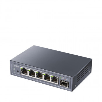 CUDY GS105ES1 5-portový Gigabit Light Managed switch s 1 SFP, 4 RJ45, VLAN, QoS, desktop