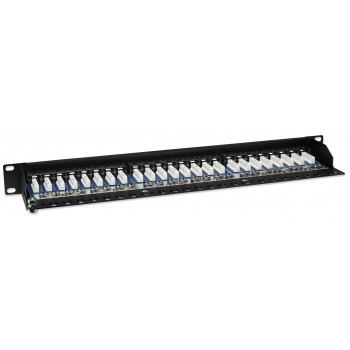 Intellinet 513487 24-portový Cat5e STP 1U rackový patch panel, čierny