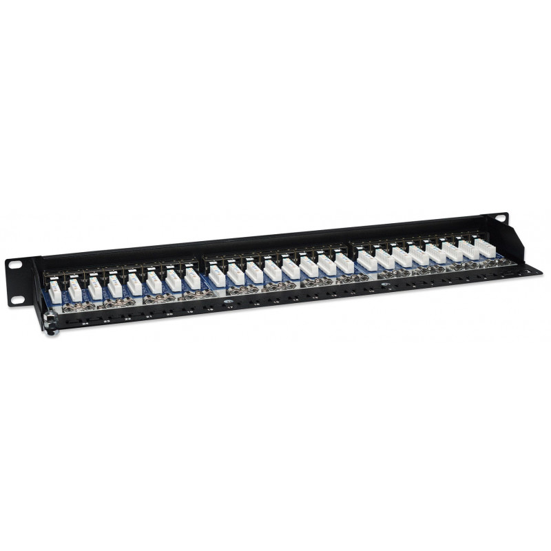 Intellinet 513487 24-portový Cat5e STP 1U rackový patch panel, čierny