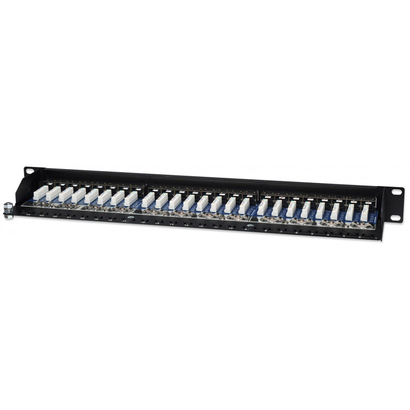 Intellinet 513487 24-portový Cat5e STP 1U rackový patch panel, čierny