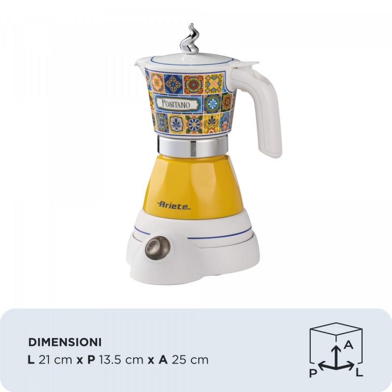 Ariete Moka Positano Electric elektrická moka kanvica 1358PO, čierna