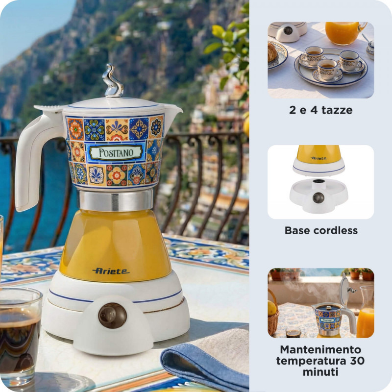 Ariete Moka Positano Electric elektrická moka kanvica 1358PO, čierna