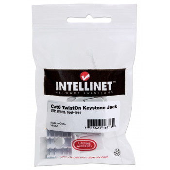 Intellinet 167062 Cat6 UTP Keystone Jack, bez nástroja, biela