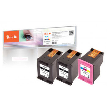 Peach PI300-563 kompatibilná atramentová kazeta 3 ks balenie čierna azúrová purpurová žltá pre HP DeskJet 1000 1010 1050 1050A 1055 1510 a ďalšie
