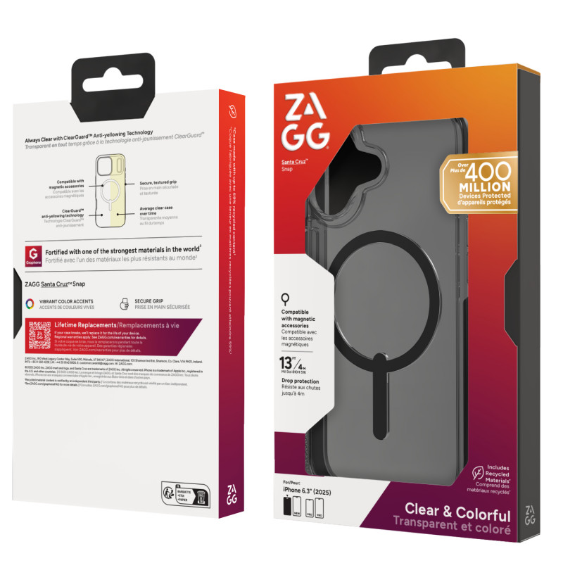 ZAGG Santa Cruz Snap puzdro pre iPhone 17 - polnočná čierna