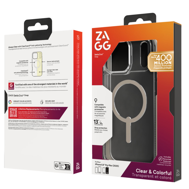 ZAGG Santa Cruz Snap puzdro pre iPhone 17 Pro Max - titán