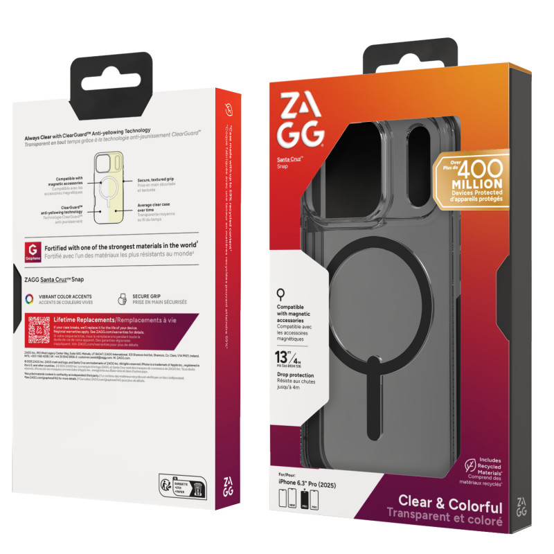 ZAGG Santa Cruz Snap puzdro pre iPhone 17 Pro - polnočná čierna