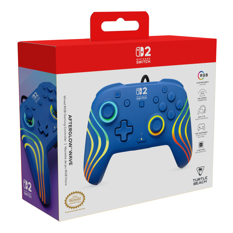 Turtle Beach Afterglow Wave drôtový ovládač pre Nintendo Switch 2, modrý (TBC-8006-25)