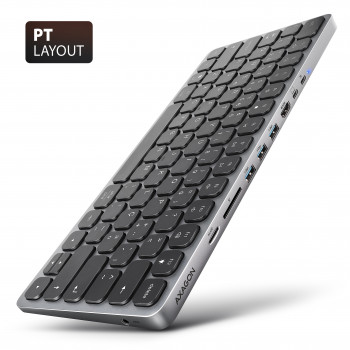 AXAGON HMC-KB-PT USB-C 5Gbps klávesnica (PT) 9-in-1 hub