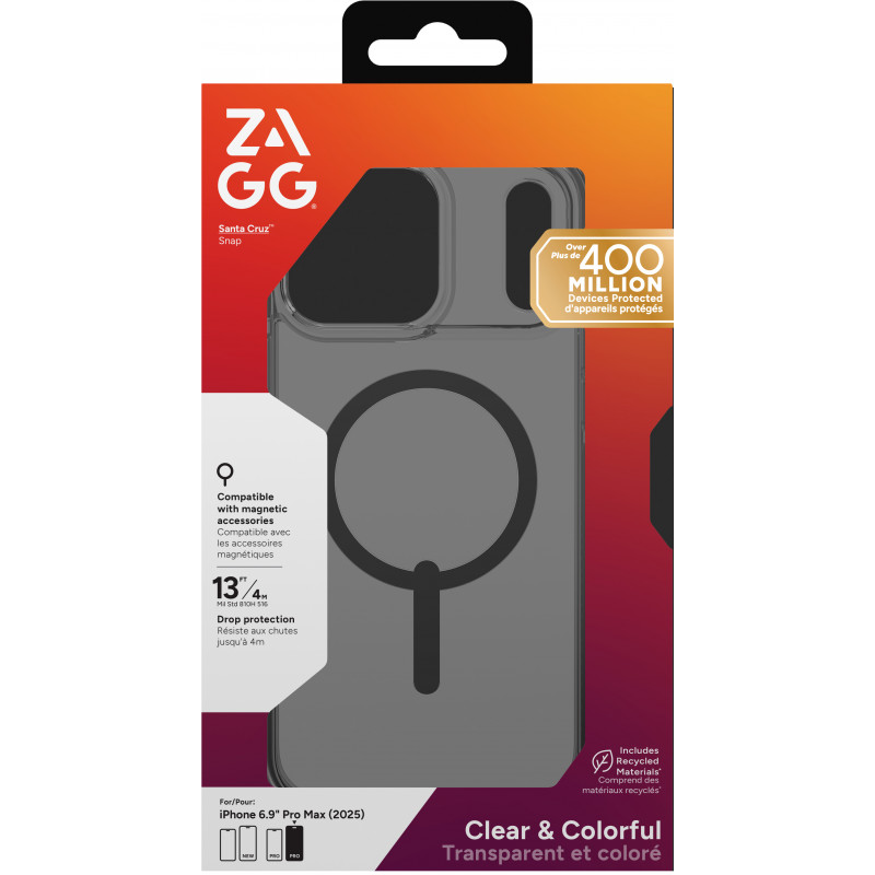 ZAGG Santa Cruz Snap puzdro pre iPhone 17 Pro Max - polnočná čierna