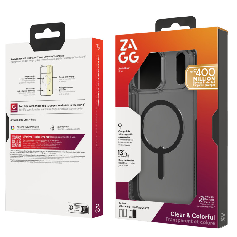 ZAGG Santa Cruz Snap puzdro pre iPhone 17 Pro Max - polnočná čierna