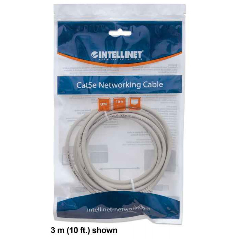 Intellinet sieťový kábel Cat6 U/UTP, 1,5 m, sivý