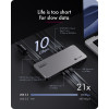 ICY BOX IB-DK7402-C31 Diamond Dock 12-in-1 dokovacia stanica USB-C, 5x video výstup, 140 W PD, DisplayLink, antracitová/čierna