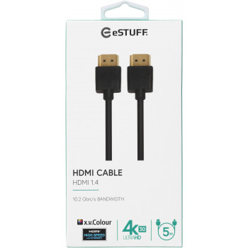 ESTUFF HDMI 1.4 High-Speed kábel s Ethernetom 5m 4K 3D ARC čierny