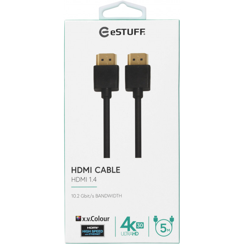 ESTUFF HDMI 1.4 High-Speed kábel s Ethernetom 5m 4K 3D ARC čierny