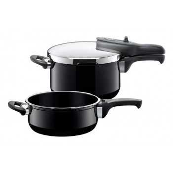 SILIT Silargan Sicomatic t-Plus sada tlakových hrncov 4,5L + 3,0L, 22cm, čierna