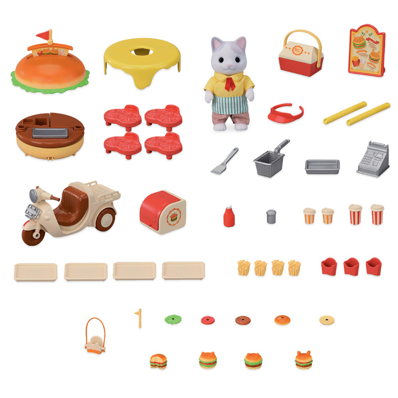Sylvanian Families mobilný stánok s hamburgermi s figúrkou