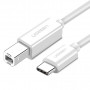 UGREEN US241 USB 2.0 USB-C na USB-B tlačiarenský kábel 1,5m biely