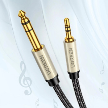 UGREEN 3,5 mm jack konektor samec na 3,5 mm jack konektor samec TRS audio kábel 5 m sivý (10630)