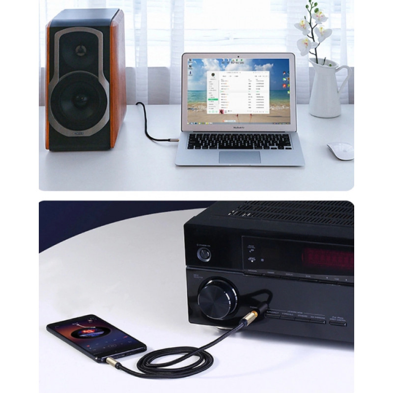 UGREEN 3,5 mm jack konektor samec na 3,5 mm jack konektor samec TRS audio kábel 5 m sivý (10630)