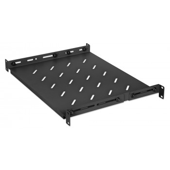 Intellinet rack - polica - s variabilnými lištami, pevná montáž - čierna, RAL 9004 - 1U - 48,3 cm (19)