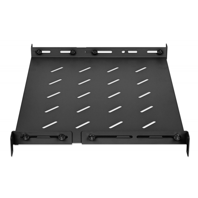 Intellinet rack - polica - s variabilnými lištami, pevná montáž - čierna, RAL 9004 - 1U - 48,3 cm (19)