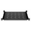 Intellinet rack - polica - s variabilnými lištami, pevná montáž - čierna, RAL 9004 - 1U - 48,3 cm (19)