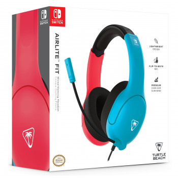 Turtle Beach Airlite Fit káblový herný headset - neónovo modrý a červený TBS-8002-25