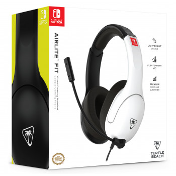 Turtle Beach Airlite Fit headset NS čierny a biely - káblový cez uši herný headset s mikrofónom Flip-to-Mute