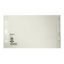 Leitz Manila Board index register A-Z, A5 na šírku, 20-dielny, sivý, 100 g/m², 80 mm dierovanie so zosilnenými otvormi (1206-00-85)