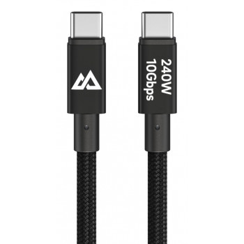 Black Rock USB-C na USB-C kábel 240W 10Gbps 1,2m čierny 00201766