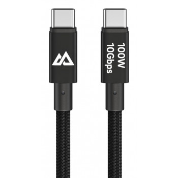 BLACK ROCK USB-C na USB-C nabíjací a dátový kábel, 100 W Power Delivery, 10 Gbit/s, 1,2 m, čierna 00201765