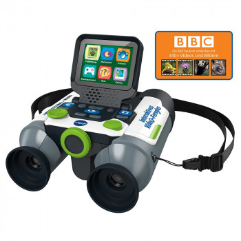 VTech interaktívny video ďalekohľad | 2,4 palca farebný LCD, 2x optický a 4x digitálny zoom, 5MP fotografie, hry, zelená/čierna (80-6168604)