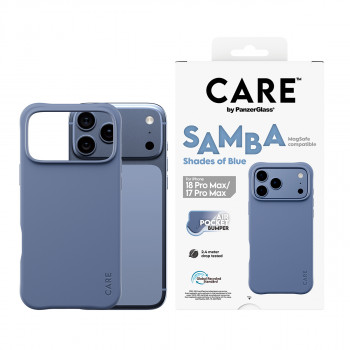 PanzerGlass CARE™ by Samba puzdro Shades of Blue s MagSafe pre iPhone 17 Pro Max / 18 Pro Max transparentné