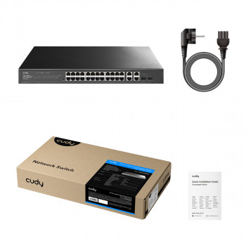 Cudy GS1028ES2 26-portový Gigabit Ethernet switch s 2 Combo SFP