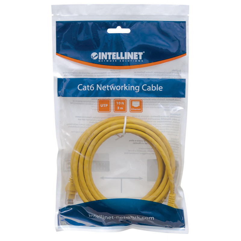 Intellinet Cat6 UTP patch kábel, 2 x RJ-45, zaliate, 7,5 m, žltý (342391)