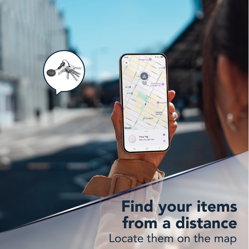 Cellularline Tracy Tag Bluetooth tracker pre Android, biely 61290