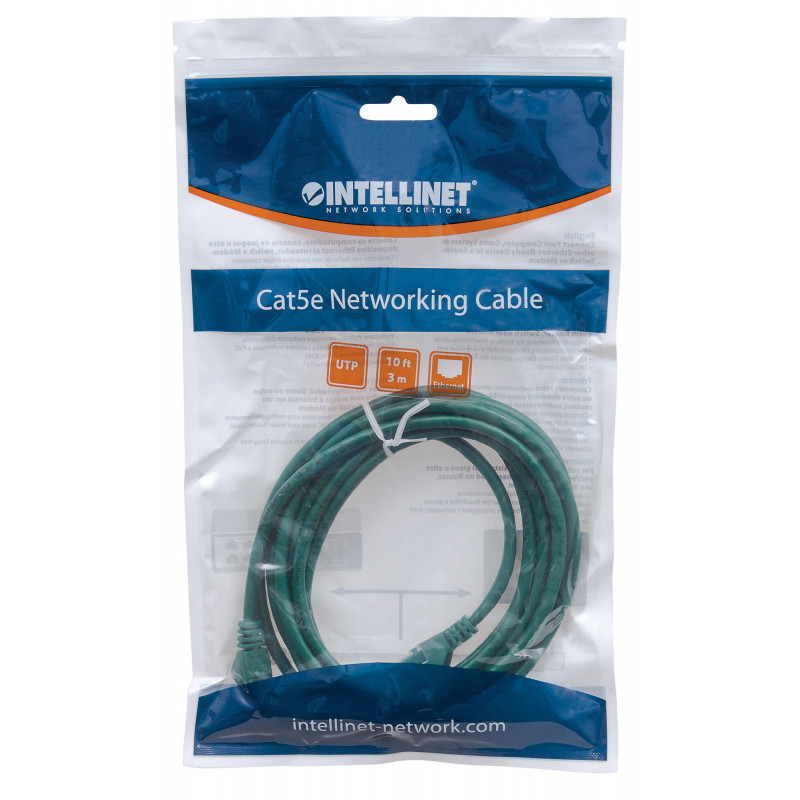 Intellinet Cat6 UTP patch kábel, 2 x RJ-45, zaliate, 15,0 m, zelený (342537)