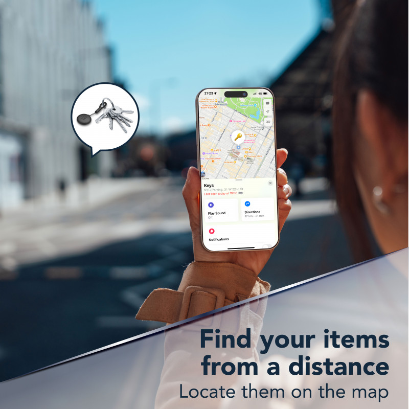 Cellularline TRACY TAG Bluetooth tracker pre Apple Find My, biely 60997