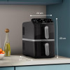 Philips Ovi Stacked Dual Basket 4000 teplovzdušná fritéza 9L 2700W čierna & strieborná NA461/00
