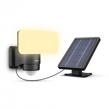 Philips LED solárne vonkajšie nástenné svietidlo Tylus 3000K čierne 100lm IP44 PIR 00231931